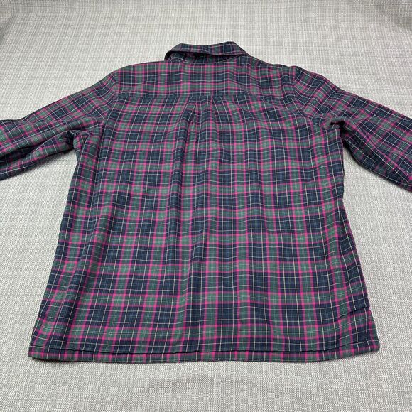 LL Bean Shacket Women XL Flannel Plaid Shirt Lined Fleece Jacket Utility Outdoor - Picture 5 of 9